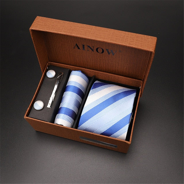 The Set: Necktie, Pocket Square, Clip, Cufflinks