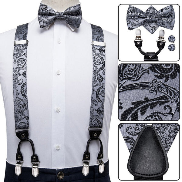 The Combo: Suspenders, Clips, Bow Tie, Pocket Square