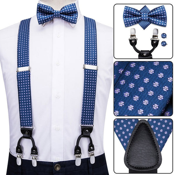 The Combo: Suspenders, Clips, Bow Tie, Pocket Square