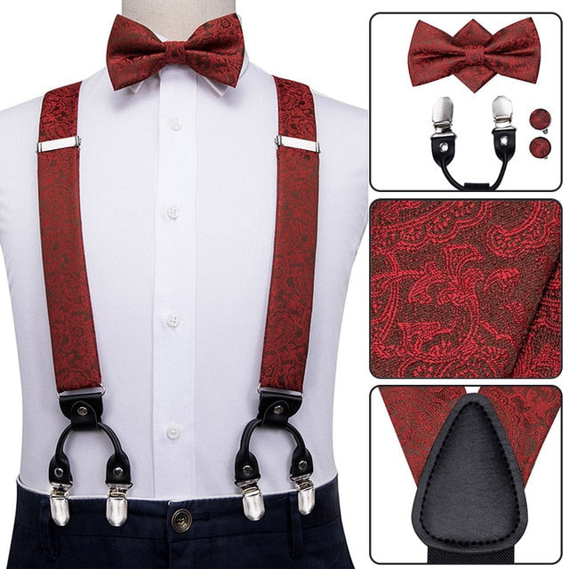 The Combo: Suspenders, Clips, Bow Tie, Pocket Square